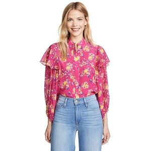 SALONI Chloe 100% silk floral blouse